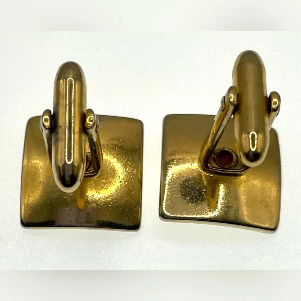 3 for $30 Vintage Signed Speidel USA Gold Tone Square Cufflinks Faux Pearl